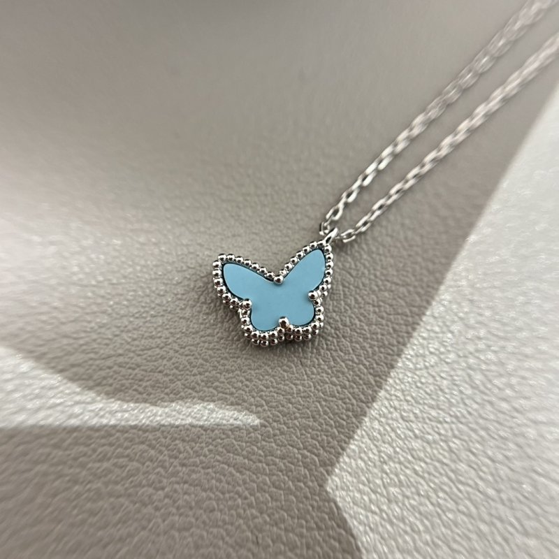 Van Cleef & Arpels Butterfly Turquoise Silver Necklace view