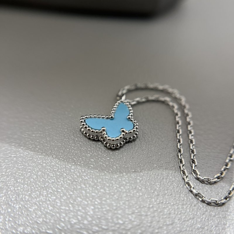 Van Cleef & Arpels Butterfly Turquoise Silver Necklace view