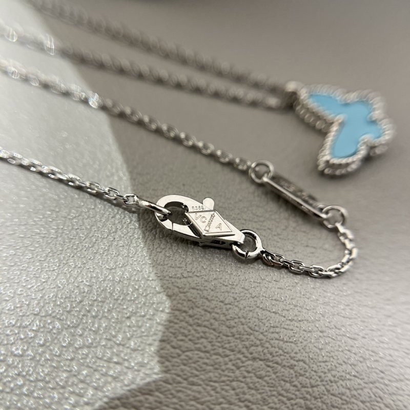 Van Cleef & Arpels Butterfly Turquoise Silver Necklace view
