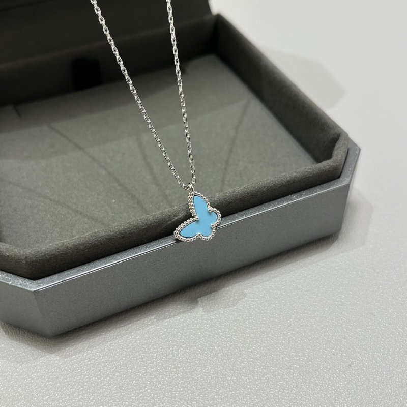 Van Cleef & Arpels Butterfly Turquoise Silver Necklace view