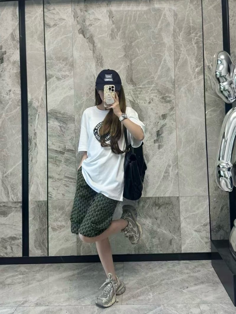 White Oversized Short Sleeve T-Shirt with Logo Print view