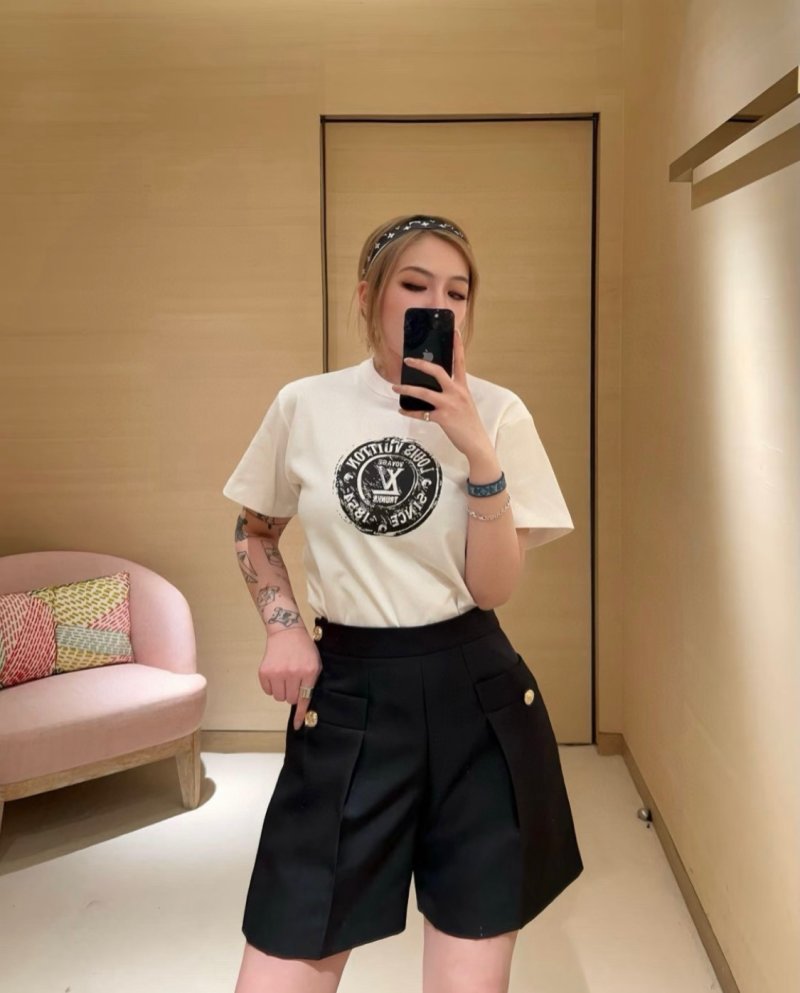 White Oversized Short Sleeve T-Shirt with Logo Print view