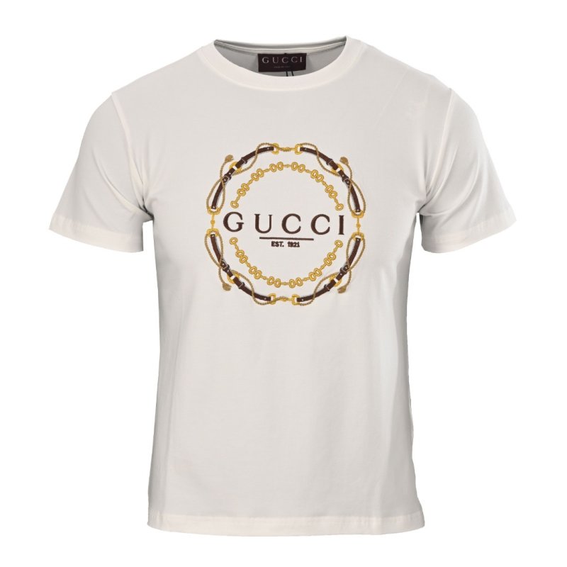 Gucci Logo Chain Circle T-Shirt Cream view