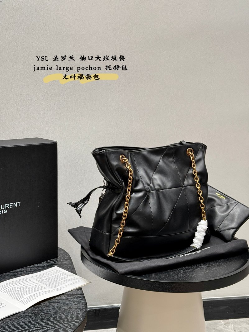 Saint Laurent Jamie Large Pochon Black Tote Bag view