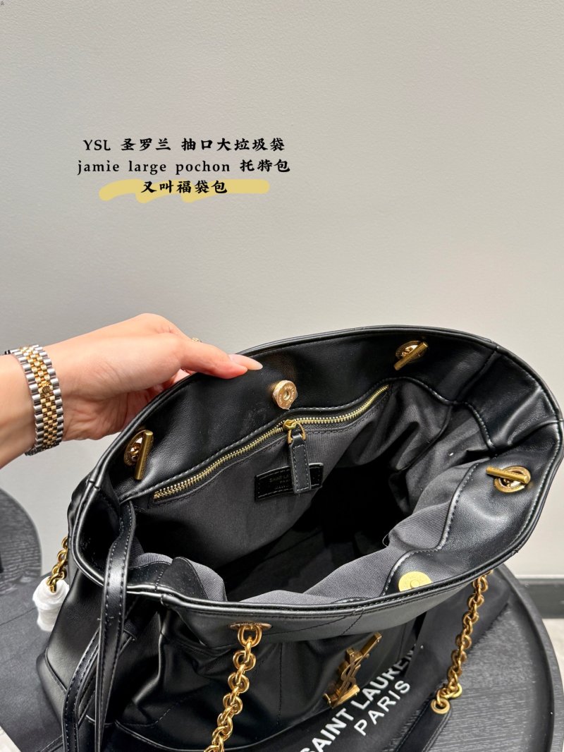 Saint Laurent Jamie Large Pochon Black Tote Bag view