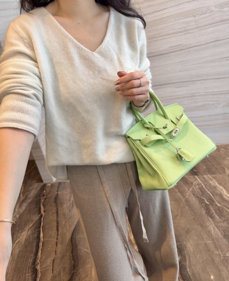 Hermès Birkin Inspired Lime Green Tote Bag view