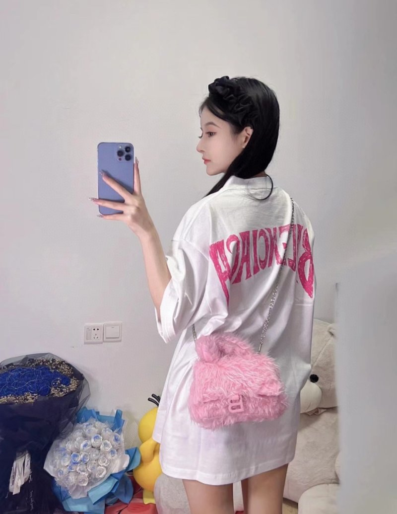 Balenciaga Paris Eiffel Tower Sunset Beach Print T-Shirt White view