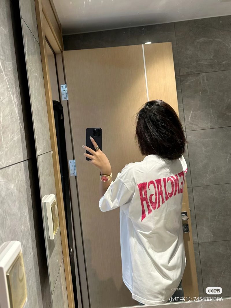 Balenciaga Paris Eiffel Tower Sunset Beach Print T-Shirt White view