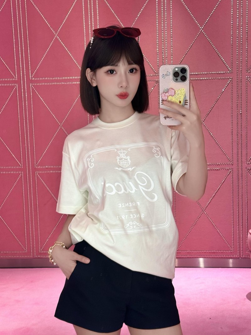 White Graphic Short Sleeve T-Shirt with Ornate Logo Print view