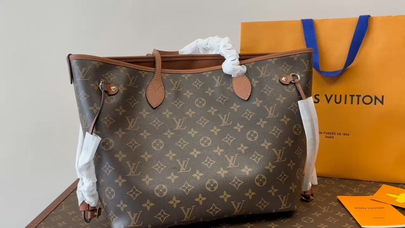 Louis Vuitton Monogram Canvas Tote Bag Brown Tan