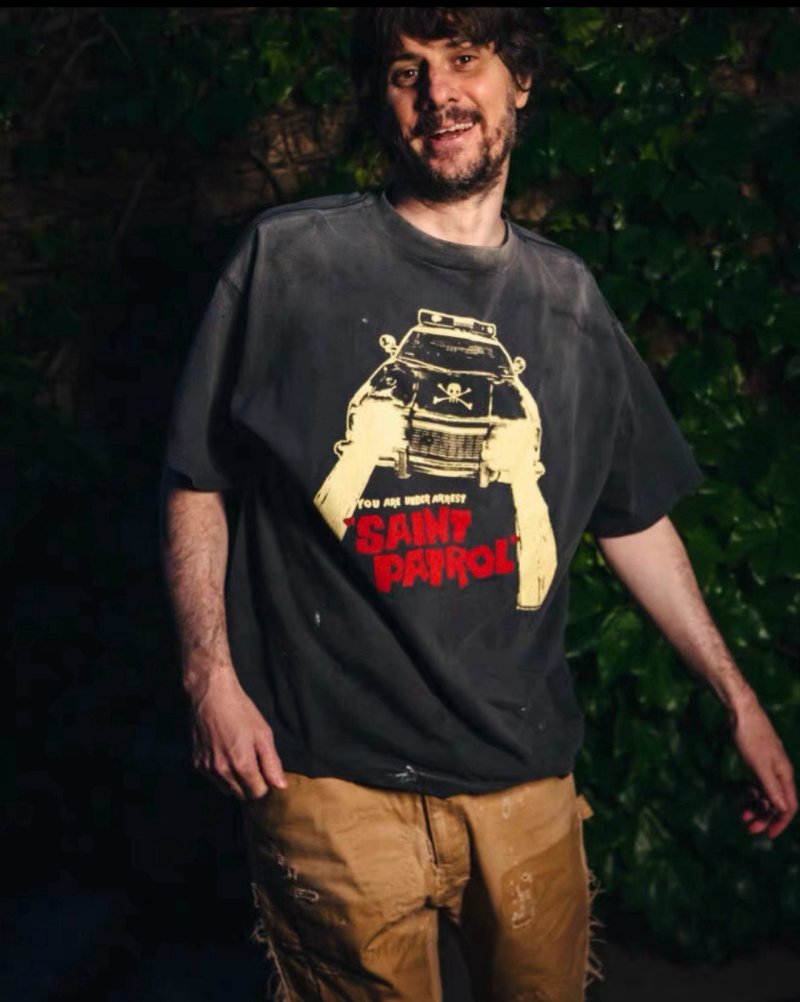 Black Graphic Print T-Shirt with Vintage Camera Design view