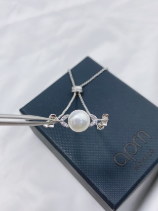 APM Monaco Pearl Wheat Leaf Adjustable Bracelet Silver view 3