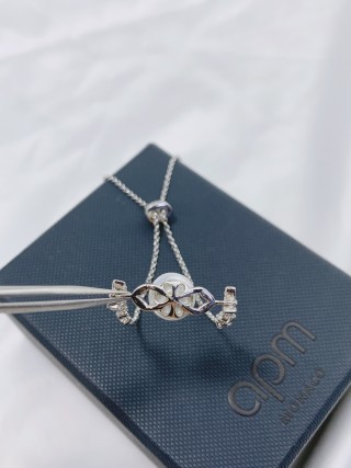 APM Monaco Pearl Wheat Leaf Adjustable Bracelet Silver view 4