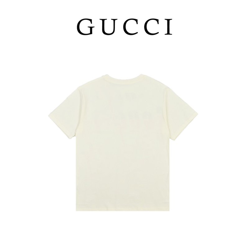 Gucci Logo T-Shirt Cream Red Green view