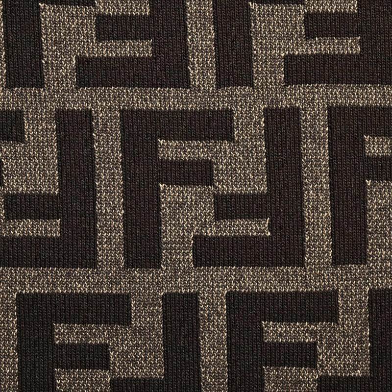 Monogram Pattern Short Sleeve T-Shirt Brown view