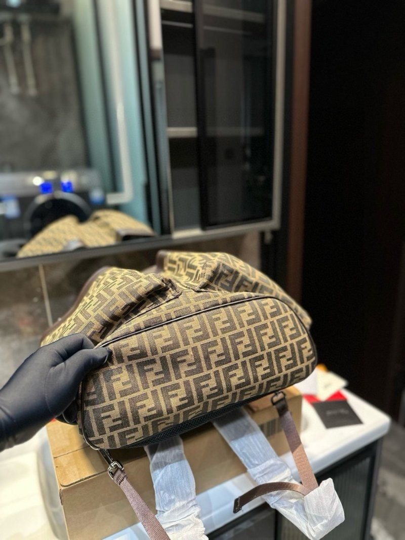Fendi Zucca Drawstring Backpack Navy view