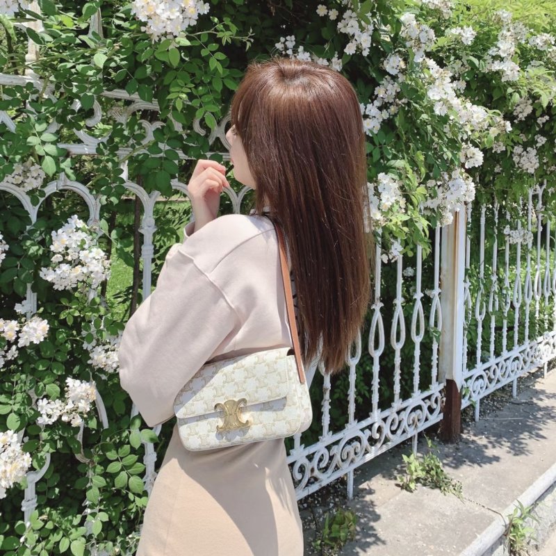 Celine Triomphe Shoulder Bag Cream