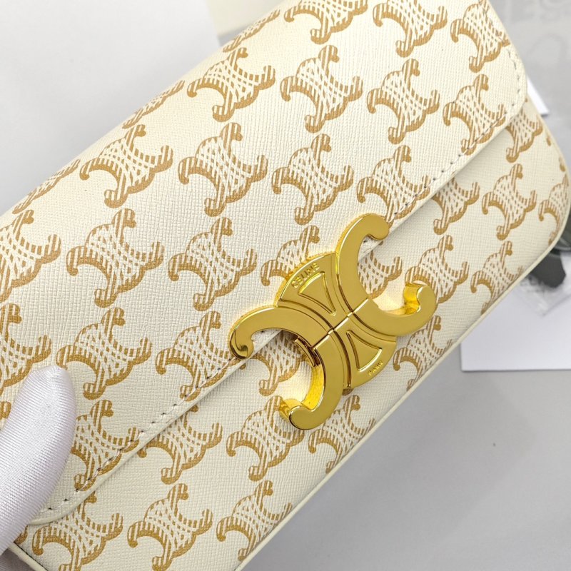 Celine Triomphe Shoulder Bag Cream view