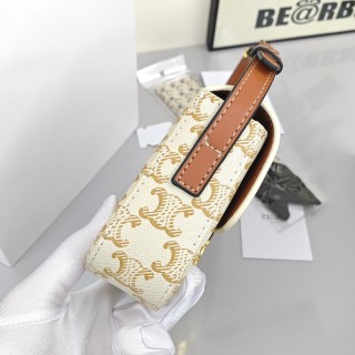 Celine Triomphe Shoulder Bag Cream view 7