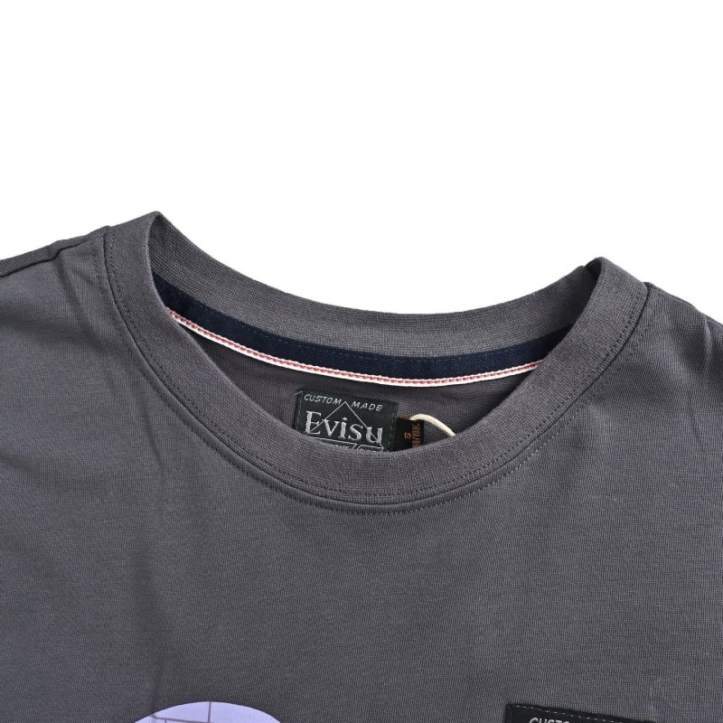 Evisu Brandalised Graffiti Embroidered T-Shirt Charcoal view