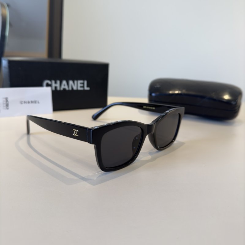 Chanel Black Square Sunglasses with CC Logo