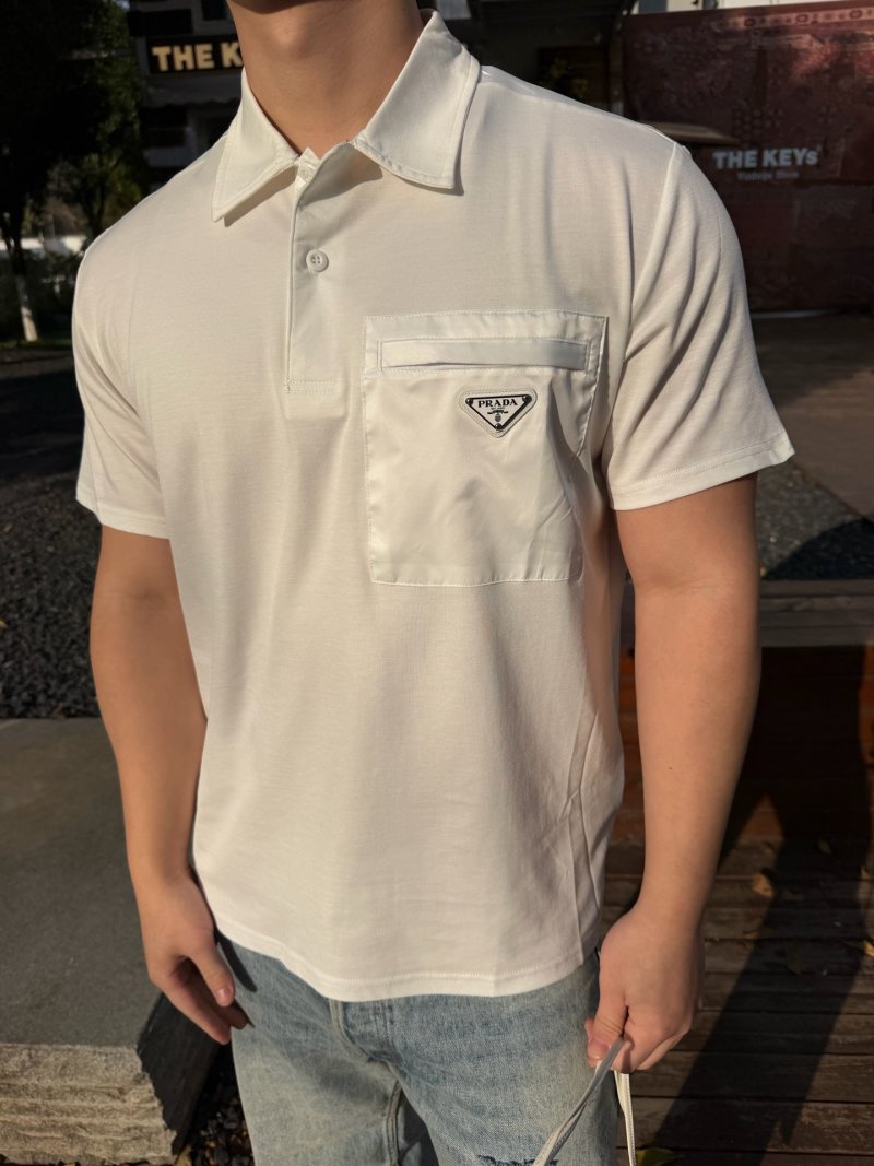 Prada White Short Sleeve Polo Shirt