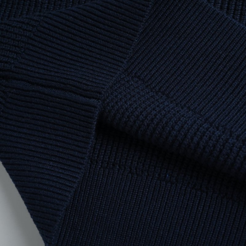 Moncler Navy Waffle Knit Crewneck Sweater view