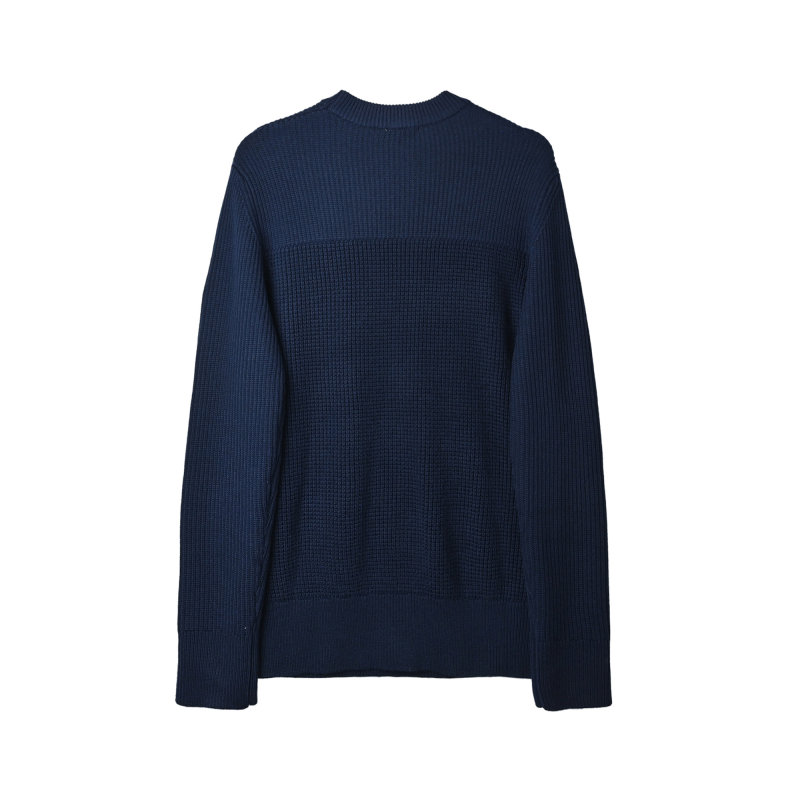 Moncler Navy Waffle Knit Crewneck Sweater view