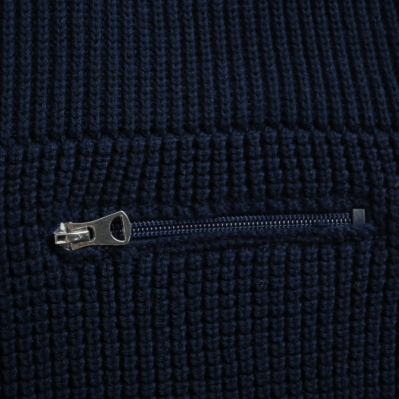 Moncler Navy Waffle Knit Crewneck Sweater view