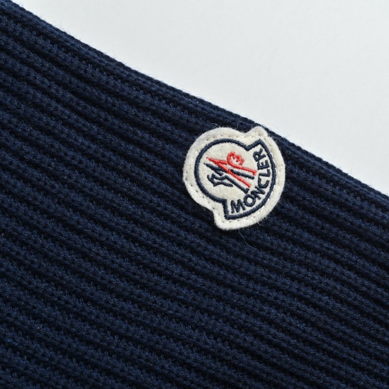 Moncler Navy Waffle Knit Crewneck Sweater view