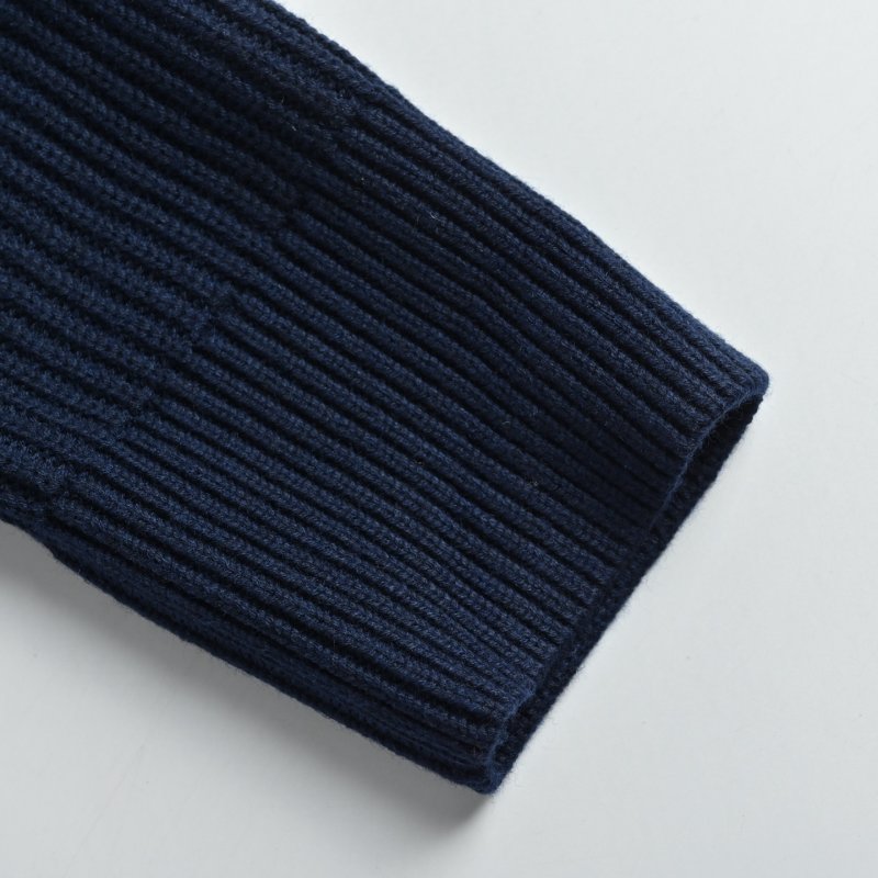 Moncler Navy Waffle Knit Crewneck Sweater view
