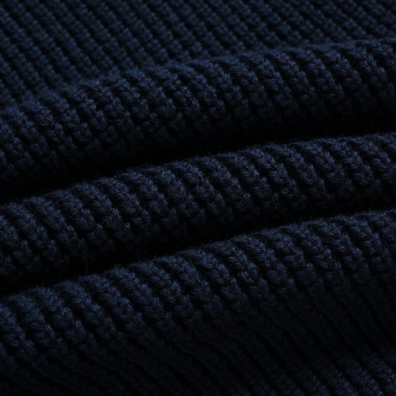 Moncler Navy Waffle Knit Crewneck Sweater view