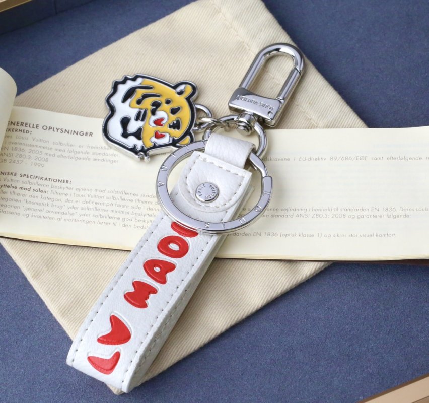 Louis Vuitton LV Made Dragonne Tiger Head Keychain & Bag Charm