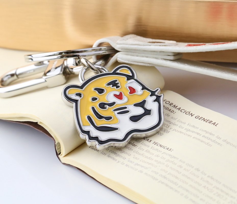 Louis Vuitton LV Made Dragonne Tiger Head Keychain & Bag Charm view