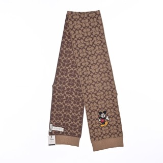 Coach Disney Mickey Mouse Double-Face Logo Scarf - Tan view 4