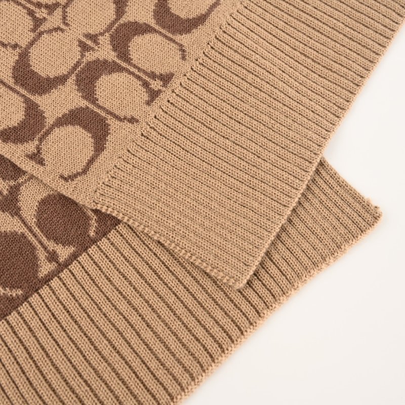 Coach Disney Mickey Mouse Double-Face Logo Scarf - Tan view