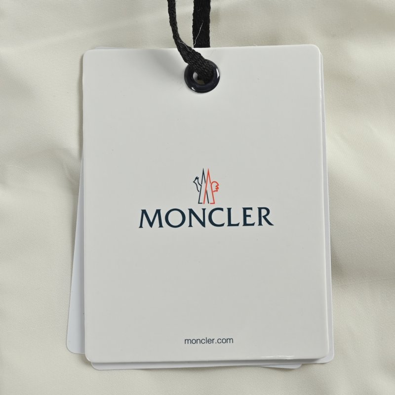 Moncler Cream Puffer Down Jacket with Fur Hood view