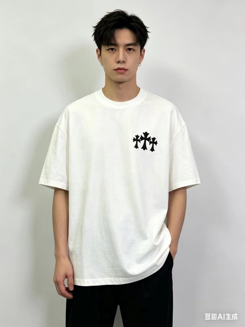 Chrome Hearts Black Cross White T-Shirt