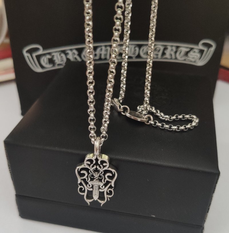 Chrome Hearts Ornate Dagger Silver Pendant Necklace view