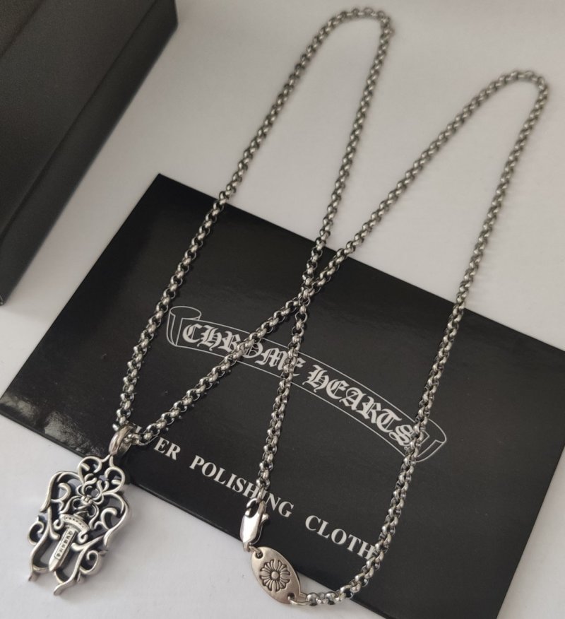 Chrome Hearts Ornate Dagger Silver Pendant Necklace view