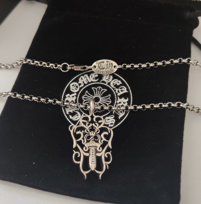 Chrome Hearts Ornate Dagger Silver Pendant Necklace view