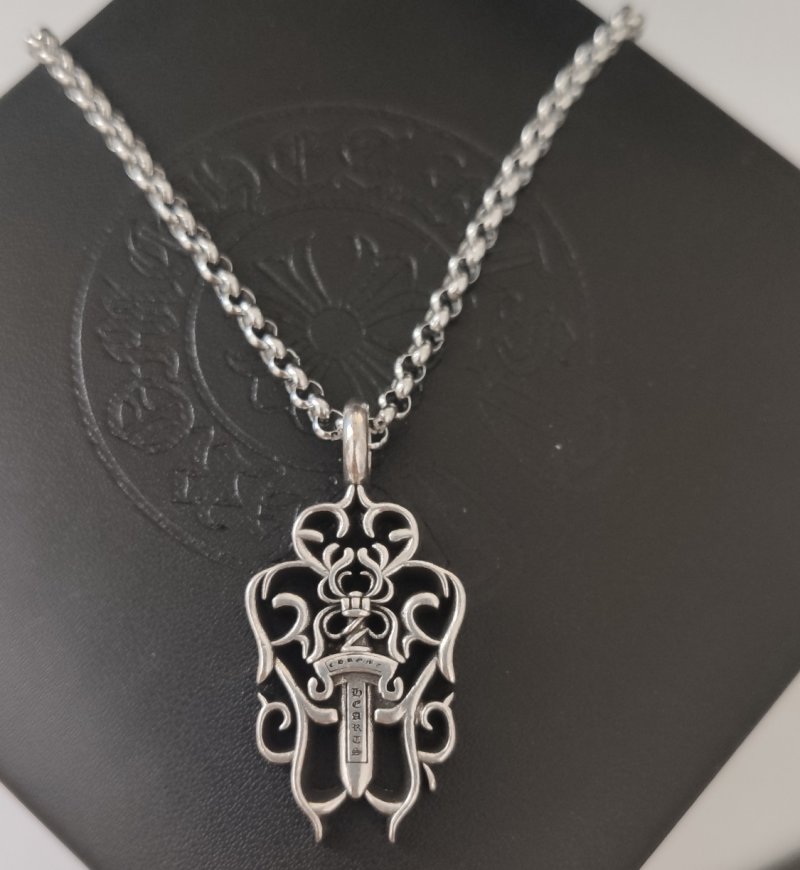 Chrome Hearts Ornate Dagger Silver Pendant Necklace view