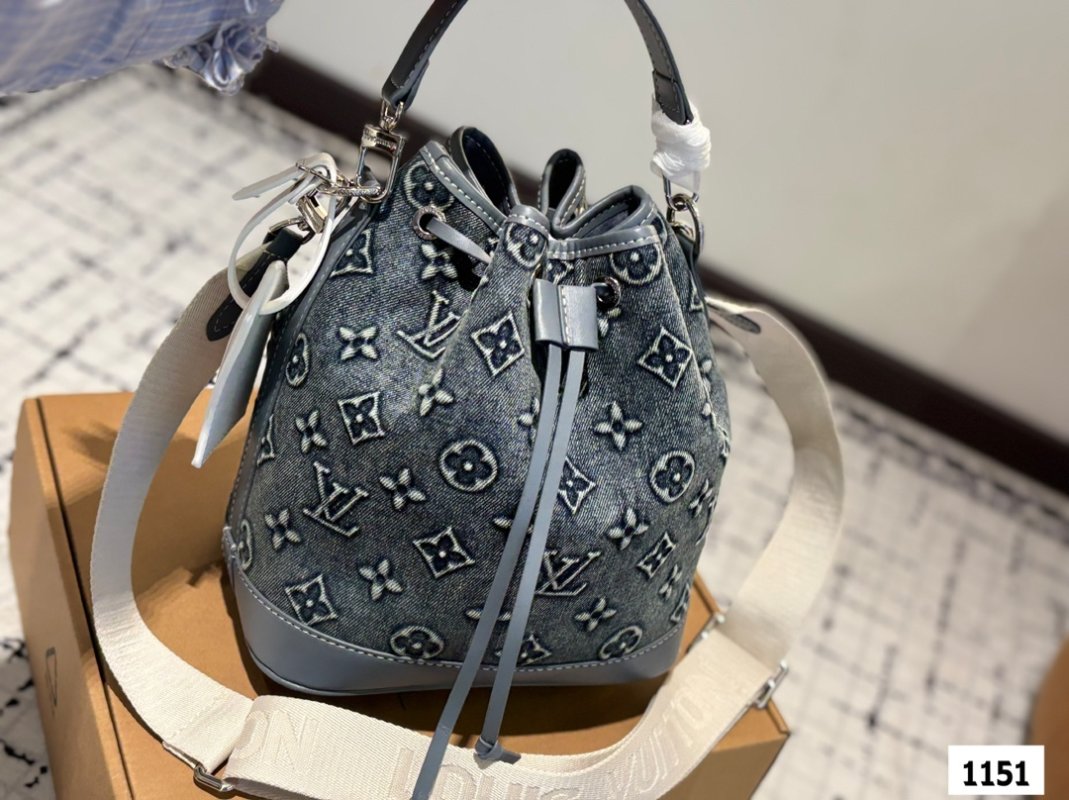 Louis Vuitton Denim Monogram Bucket Bag - Dark Blue view