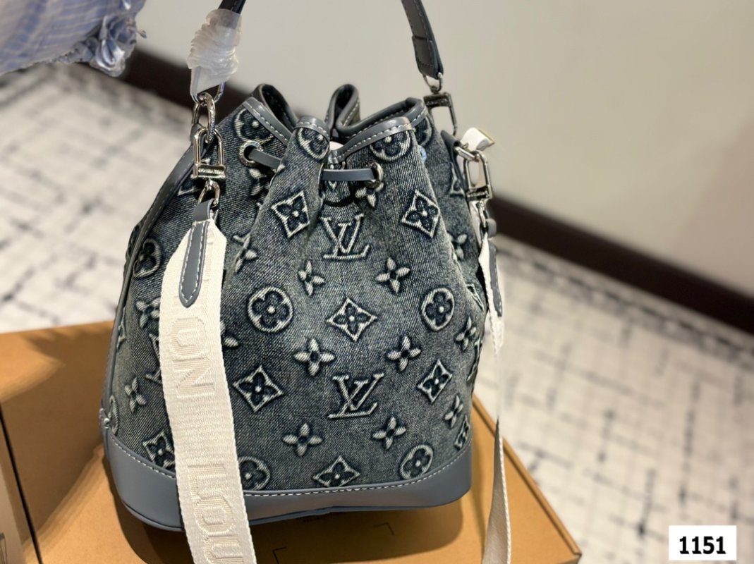 Louis Vuitton Denim Monogram Bucket Bag - Dark Blue view