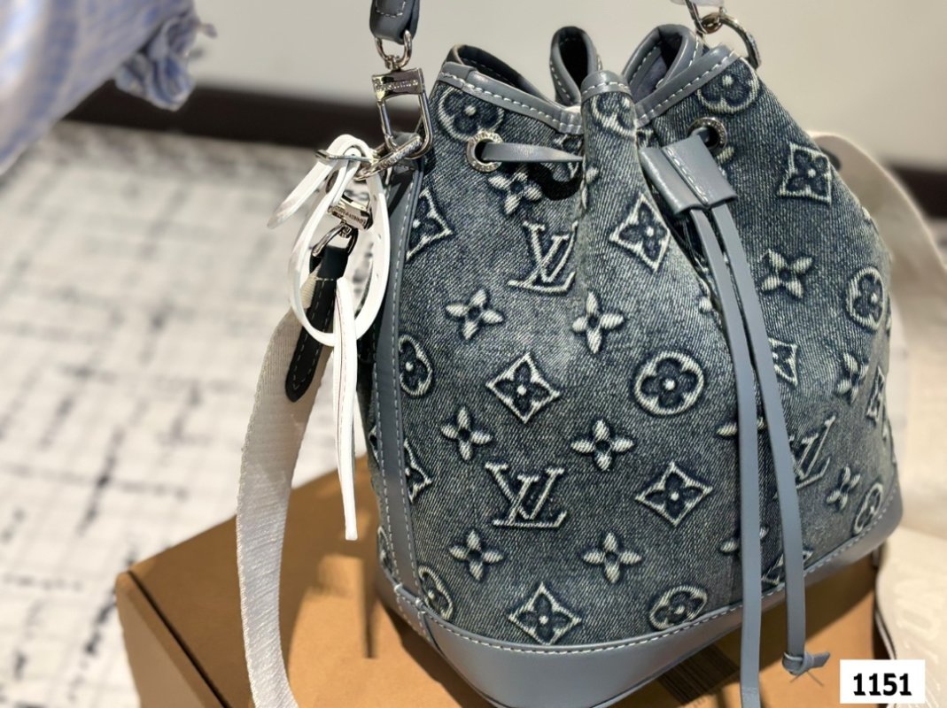 Louis Vuitton Denim Monogram Bucket Bag - Dark Blue view
