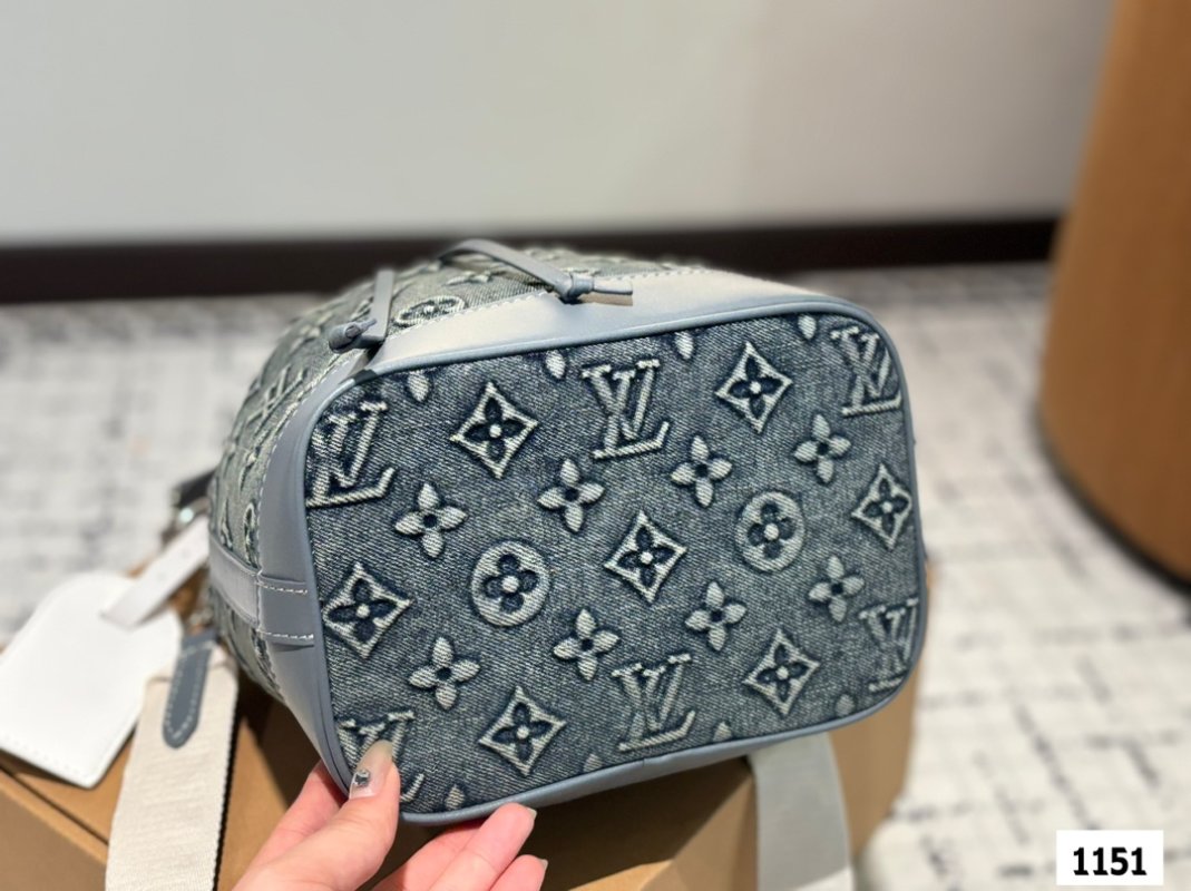 Louis Vuitton Denim Monogram Bucket Bag - Dark Blue view