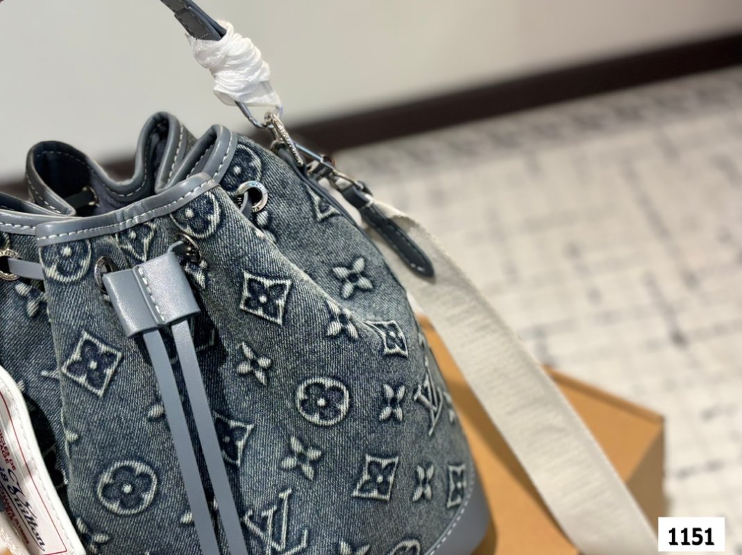 Louis Vuitton Denim Monogram Bucket Bag - Dark Blue view