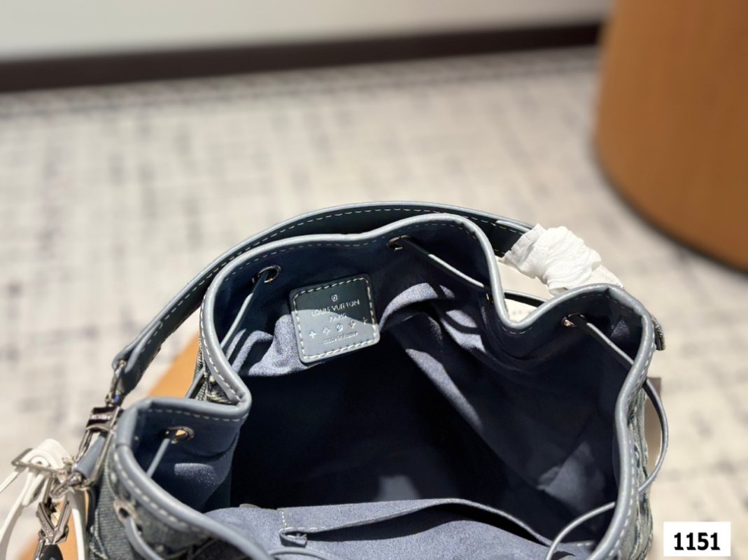 Louis Vuitton Denim Monogram Bucket Bag - Dark Blue view