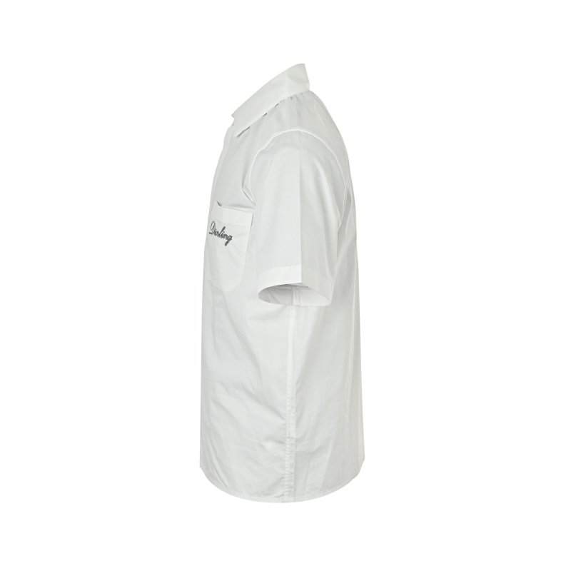 White Short Sleeve Casual Shirt with Chest Pocket view