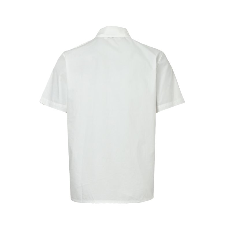 White Short Sleeve Casual Shirt with Chest Pocket view